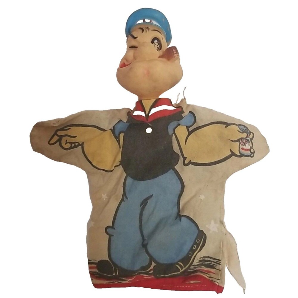 Vintage 1950s Gund Popeye Hand Puppet Litho Cloth King Features Syndicate Toy